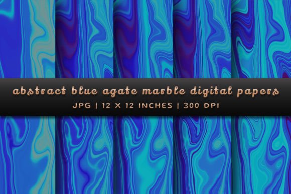 Abstract Blue Agate Marble Backgrounds for Elegant Designs