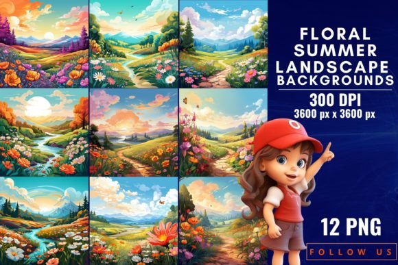 Blossoming Horizons: The Allure of Floral Summer Landscape Backgrounds
