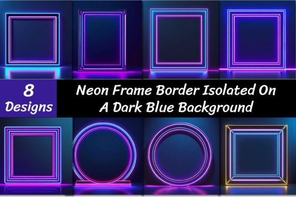 Elevate Your Designs with Purple Neon Light Frame Backgrounds