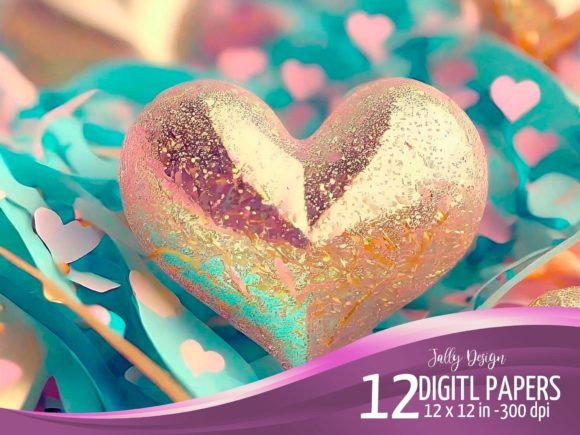 Golden & Sparkling Hearts Backgrounds: A Designer's Asset