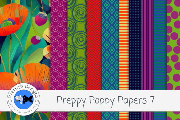Preppy Poppy Digital Paper Backgrounds 7: A Design Asset Review