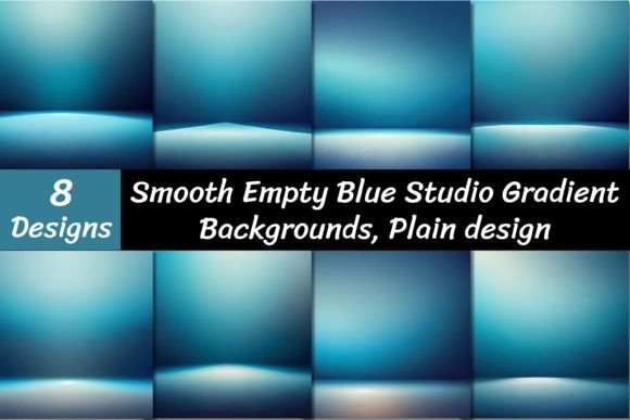 Smooth Empty Blue Studio Gradient Backgrounds for Designers