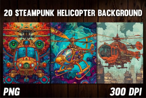 Steampunk Helicopter Backgrounds: A Designer's Guide to Vintage Charm
