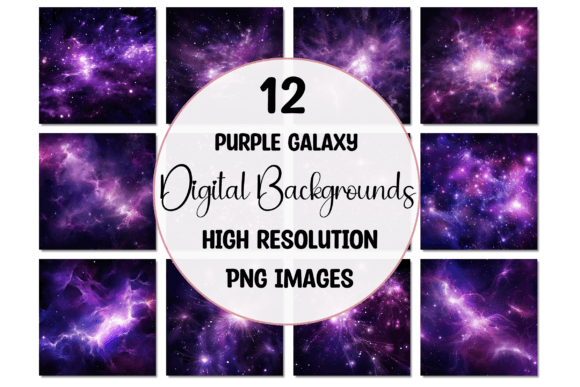 Stunning Purple Galaxy Digital Backgrounds for Creative Projects