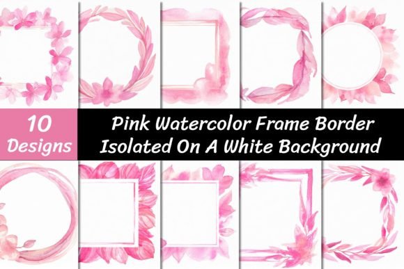 Styling Your Projects with Pink Watercolor Frame Border Backgrounds