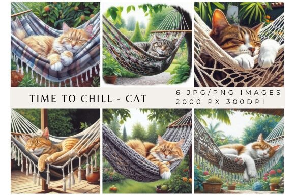 Time to Chill - Cat Backgrounds: Your Ultimate Design Asset