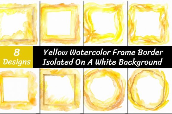 Warm Up Your Designs with Yellow Watercolor Frame Backgrounds